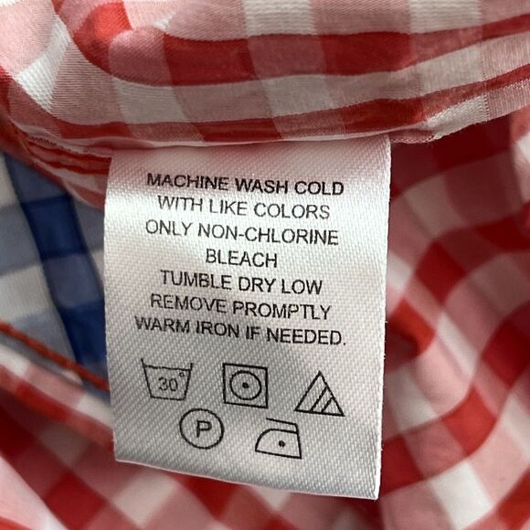 Age Of Wisdom Med. Men's Gingham Check LS Button Down Shirt Flip Cuff Pearl Snap - Picture 7 of 12